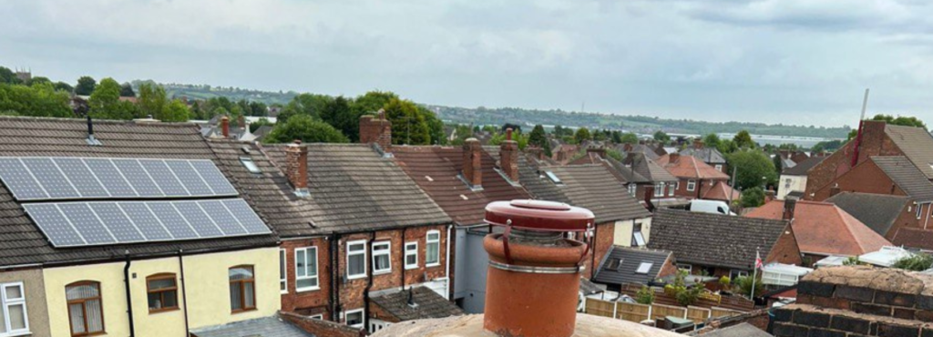 This is a photo taken from a roof which is being repaired by MCM Roofing Repairs Ringwood, it shows a street of houses, and their roofs